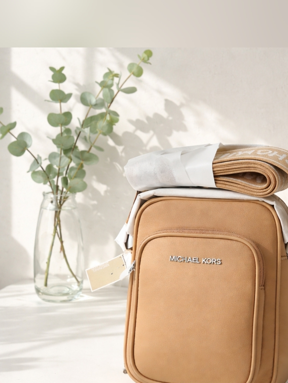 NWT Michael Kors Tan Leather Crossbody